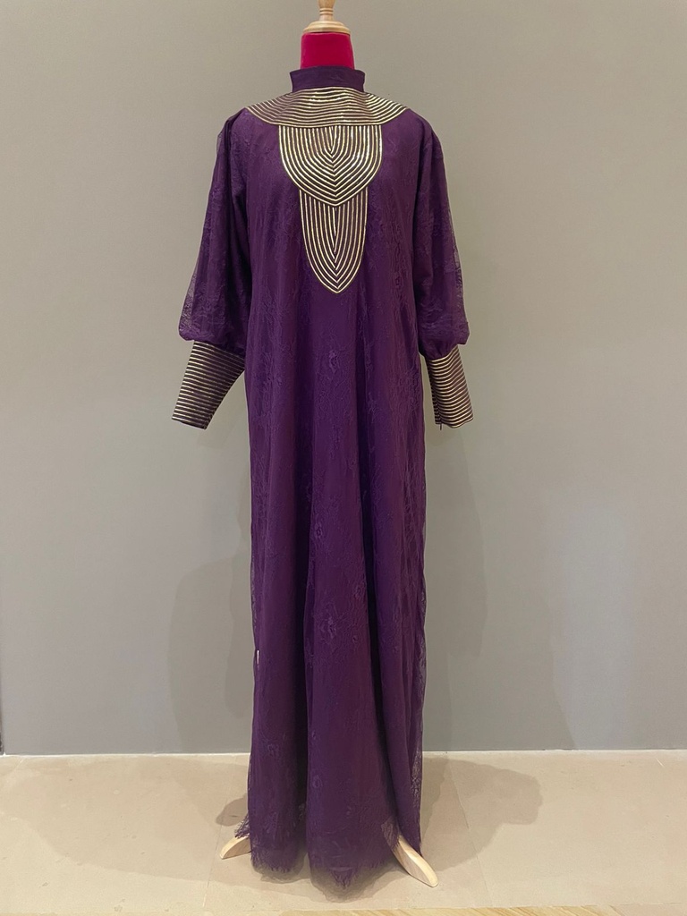 High Neck White Lace Maxi Dress