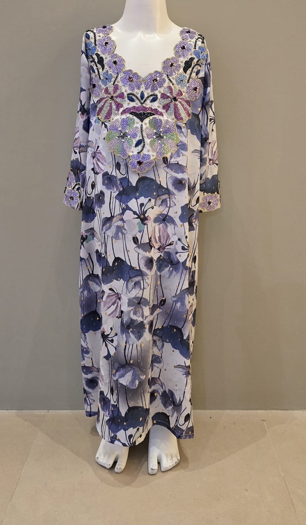  Beautifully Embellished Beaded Kids Dress with Floral Print