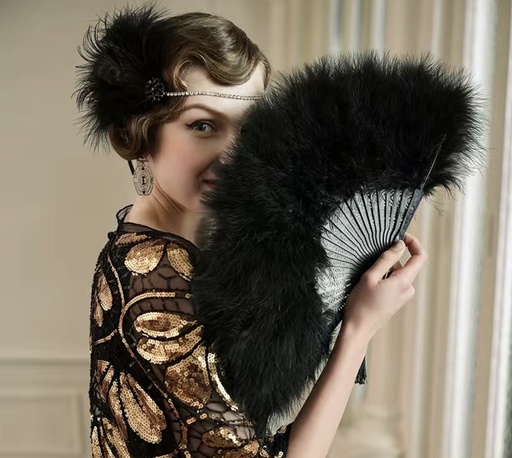 [84528946] Vintage Marabou Feather Fan