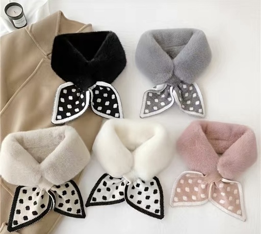 Faux Fur Knitted Shawl for Women