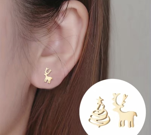 Rain Deer & Tree Earrings