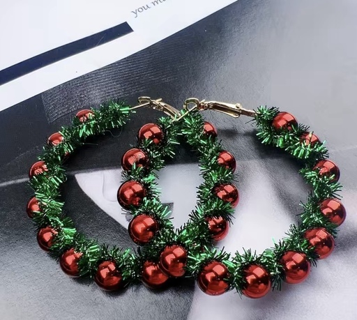 [88129320] Christmas Wreath Earrings