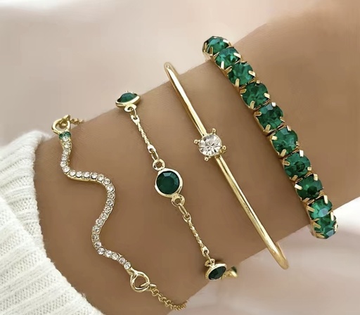 Green Rhinestone Bracelet