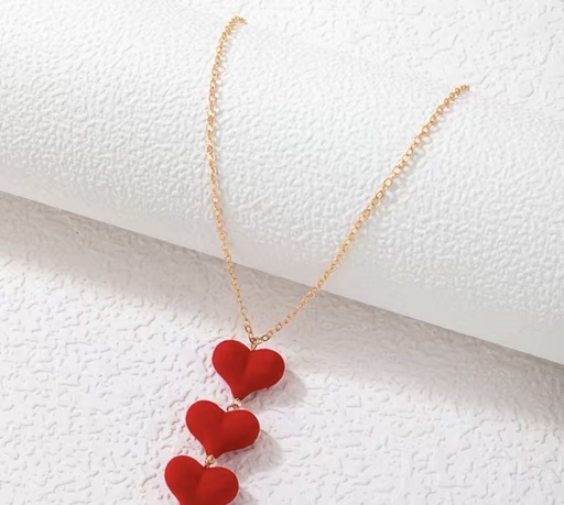 [84529421] Velvet Hearts Necklace