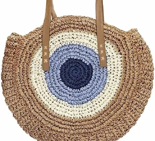 Round Straw Beach Bag