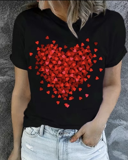 scattered Heart Print T-Shirt