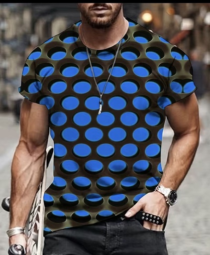 Circles Print 3D T-Shirt