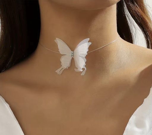 Black & White String Butterfly Necklace