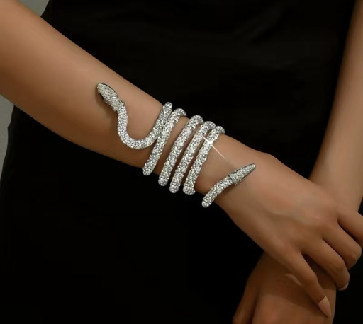 [61429947] Snake Rhinestone Bracelet