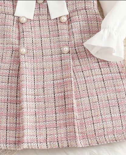 Pink Knitted Dress with beret