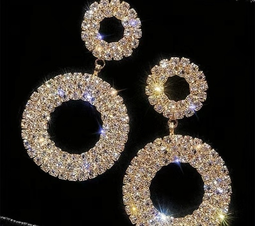 [84529955] Golden Double Circle Earrings