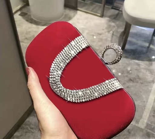 Mini Velvety Rhinestone Clutch