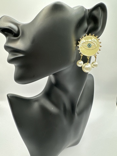 [24377847] Round Eyes Earrings