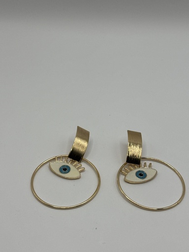 [60947750] Circle evil eye Earrings