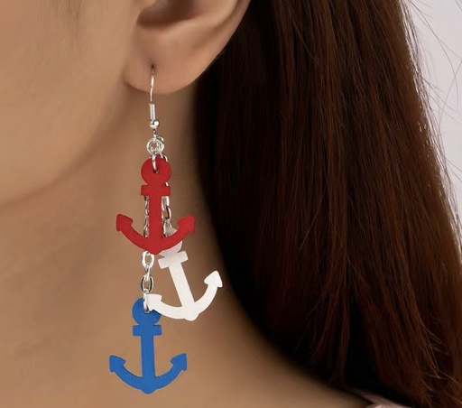 [84530288] Marine Anchor Earrings