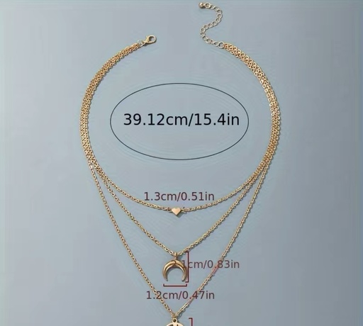 [93301929] Multilayered Golden Clavicle Necklace