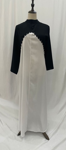 [72330907] Black & white abaya