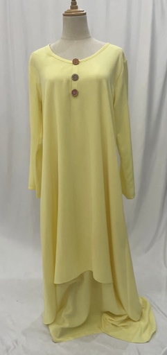 [79930909] Yellow layered Dress