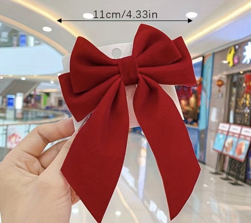 Red bow hair clip
