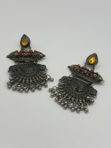 [57048305] Vintage stones silver earrings