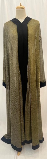 [72331338] Pearls Golden black Abaya