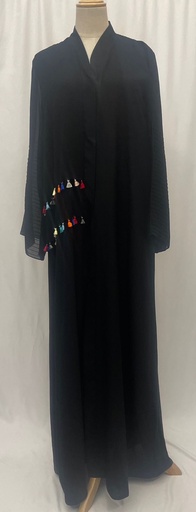 [72331362] Tassels black Abaya