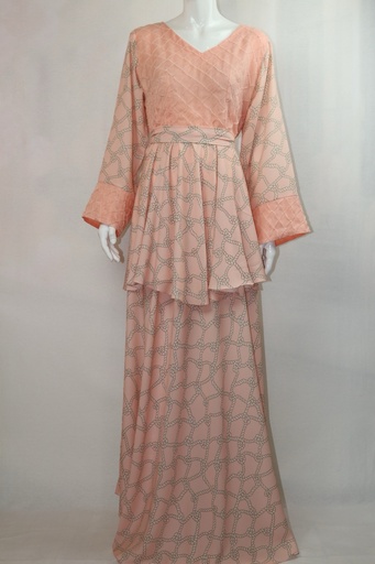 [79931546] Pink knot ruffles Dress