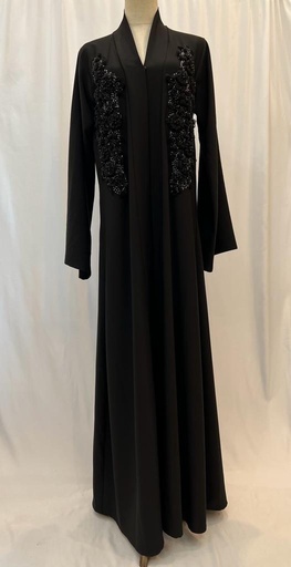 [72331563] Beaded black Abaya