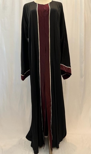 [72331567] Burgundy lined Abaya