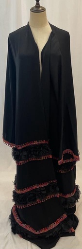 [72331570] Tassels ruffles abaya