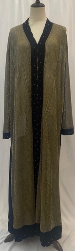 [72331602] Sheer Golden & black Abaya