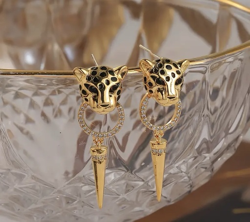 [84531615] Leopard Cone Earrings