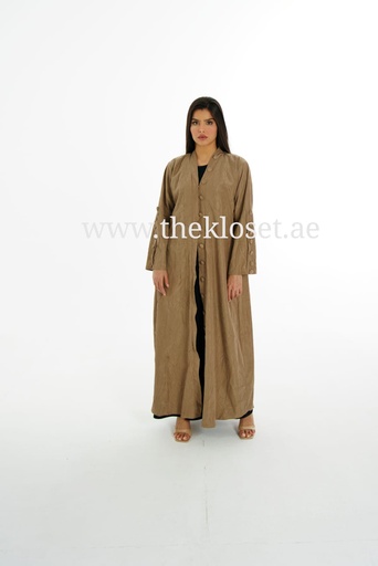 [72331617] Buttons brown Abaya
