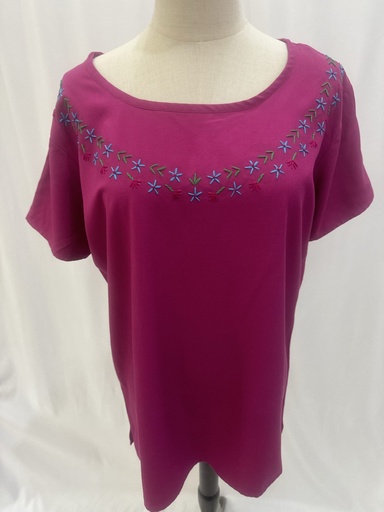 Handmade stitching flowers shirt