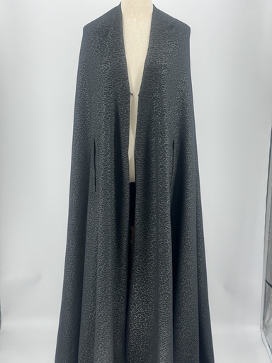 [72331851] Cape black textured Abaya