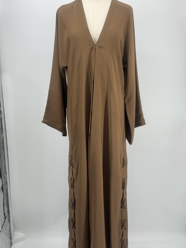 [72331905] Leather lacing brown Abaya