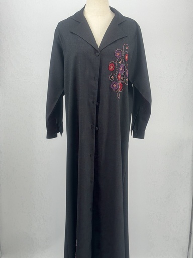 [48890548] Floral beaded tassels Abaya