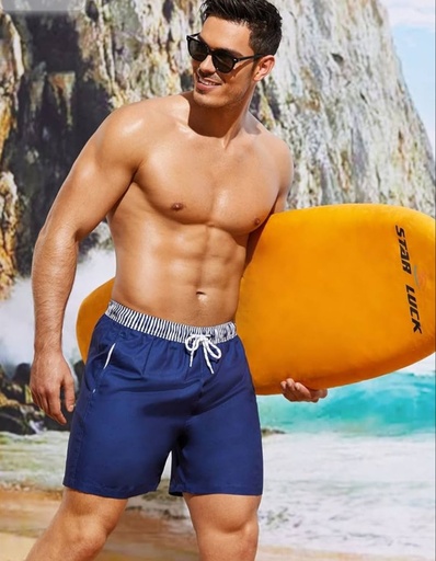 [53867605] Blue Swim Short with Mesh Lining 