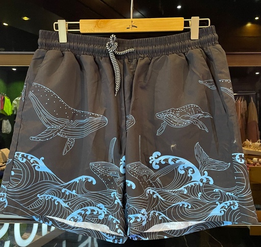 [92508002] Casual Men Short Whale Print