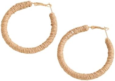 [88133489] Stylish Rattan Hoop Summer Earrings