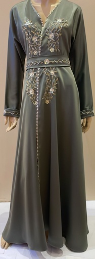 [37250896] Crepe Beaded Fashion Abaya