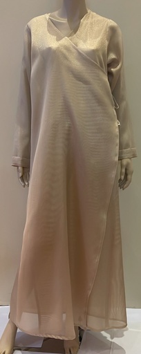 [97931658] Golden chiffon wrap Abaya