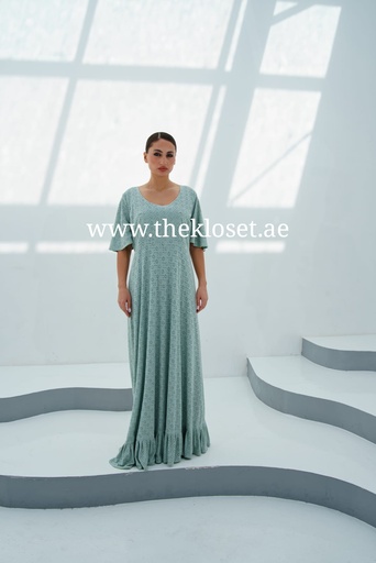 [23620089]  Chic Linen Fit And Flare Dress