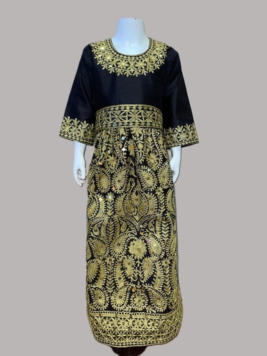 [39078676] Elegant Young Lady Embroidered Applique Dress 