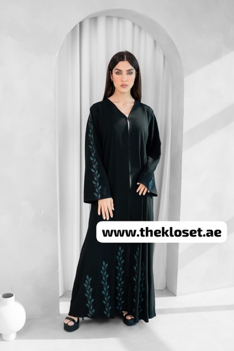 [20035183] Leaves Print Abaya