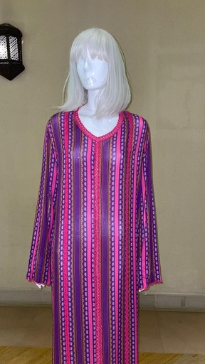 [18231094] Stripe Simple Jalabiya Dress 