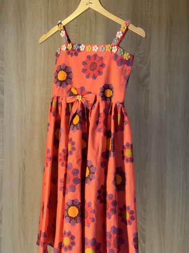 [24437431] Cute Flower Patterned Summer Dress for Girls