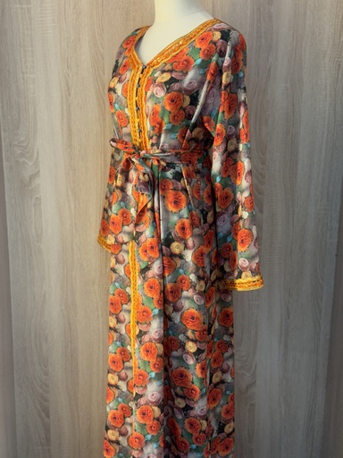 [94541667] Orange Handmade Jalabiya Dress 