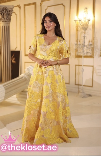 [20603601] Glamorous Golden Yellow Dress