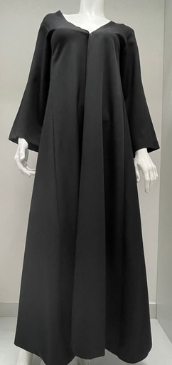 [84111430] Black Simple Open Front  Abaya 